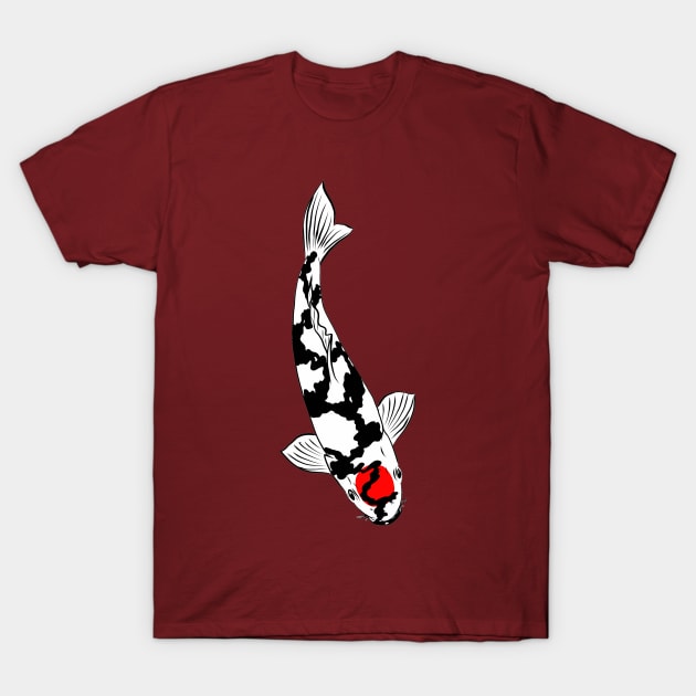 Koi Carp Fish Tancho Showa T-Shirt by Koiartsandus